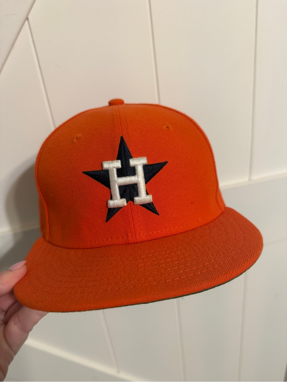 Houston Astros New Era 59FIFTY Cooperstown Fitted Hat 7 Orange Green Underbrim
